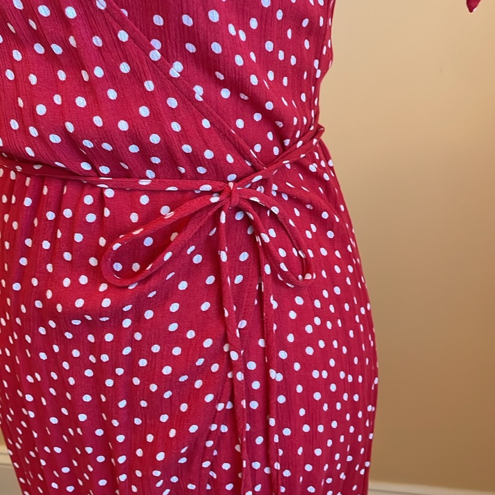 H&M Red polka dot Wrap dress EUC Small 4-6 LAST CHANCE - Picture 9 of 14